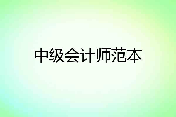 中级会计师范本