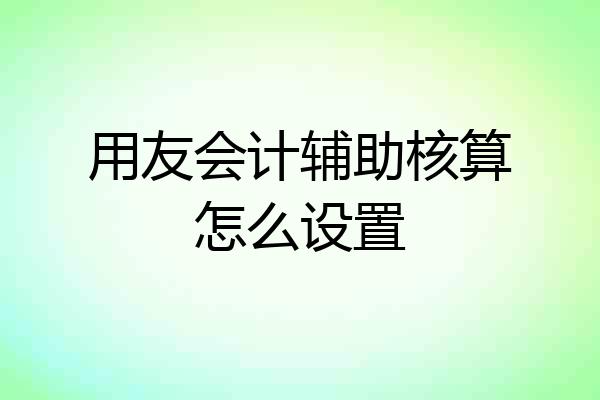 用友会计辅助核算怎么设置