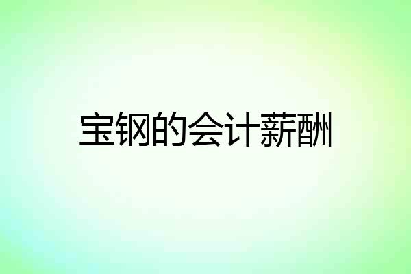 宝钢的会计薪酬
