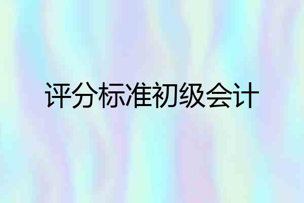 评分标准初级会计