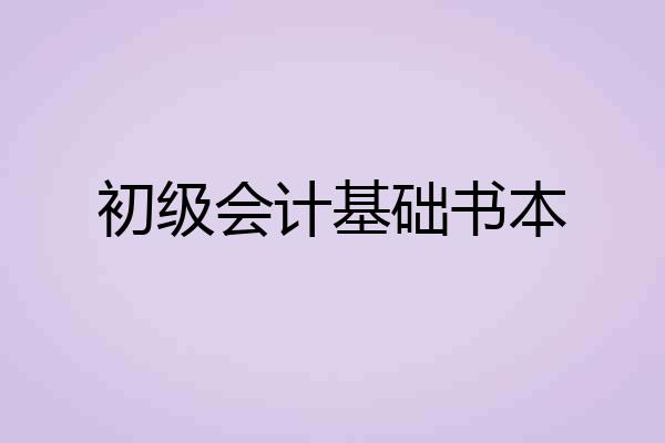 初级会计基础书本