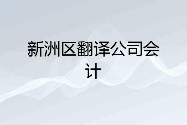 新洲区翻译公司会计