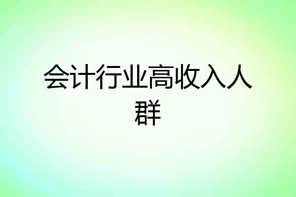 会计行业高收入人群