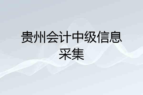 贵州会计中级信息采集
