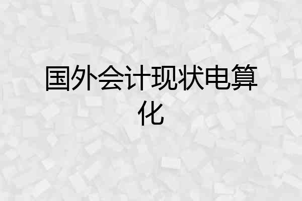 国外会计现状电算化