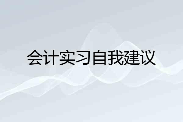 会计实习自我建议