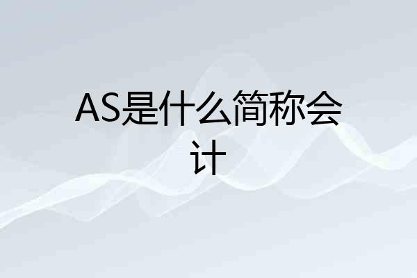 AS是什么简称会计