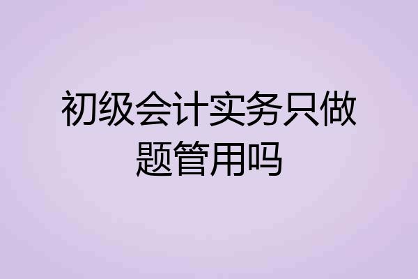 初级会计实务只做题管用吗