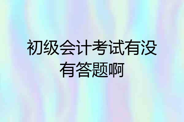 初级会计考试有没有答题啊