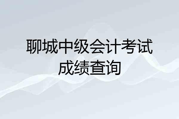 聊城中级会计考试成绩查询
