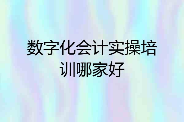 数字化会计实操培训哪家好