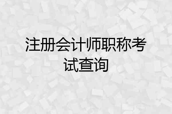 注册会计师职称考试查询