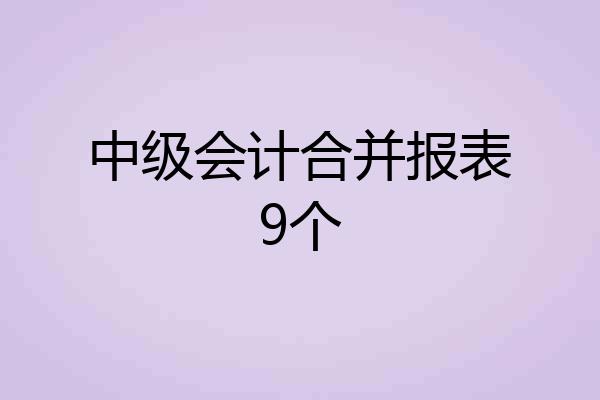 中级会计合并报表9个