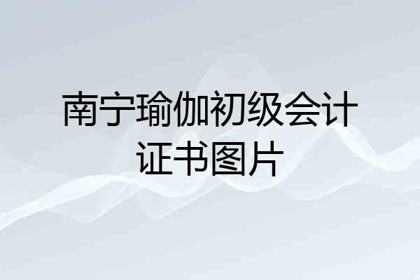 南宁瑜伽初级会计证书图片