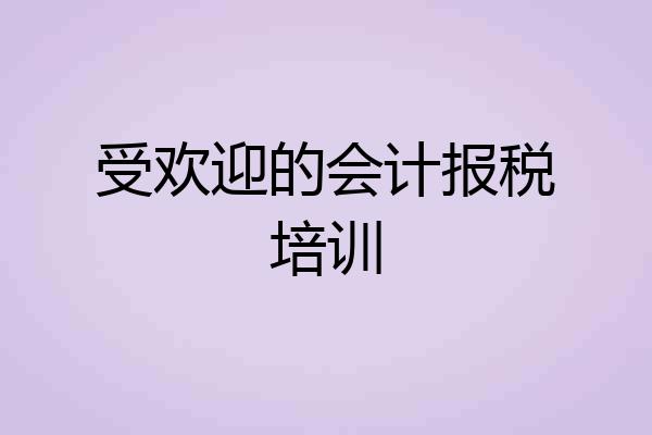 受欢迎的会计报税培训
