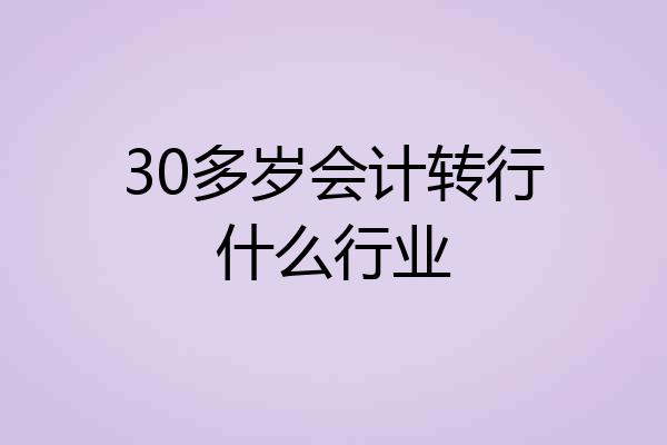 30多岁会计转行什么行业