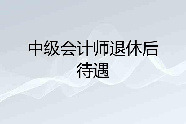 中级会计师退休后待遇