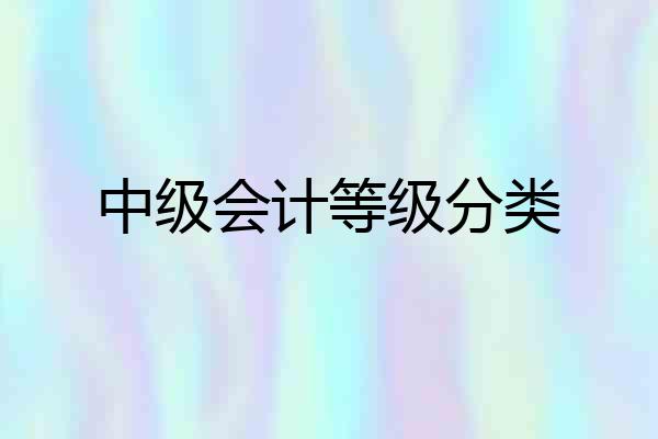 中级会计等级分类