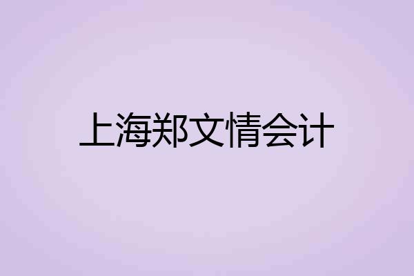 上海郑文情会计
