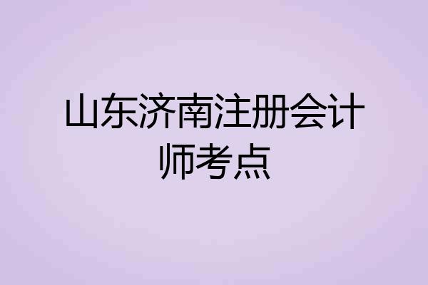 山东济南注册会计师考点