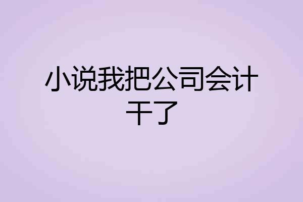 小说我把公司会计干了