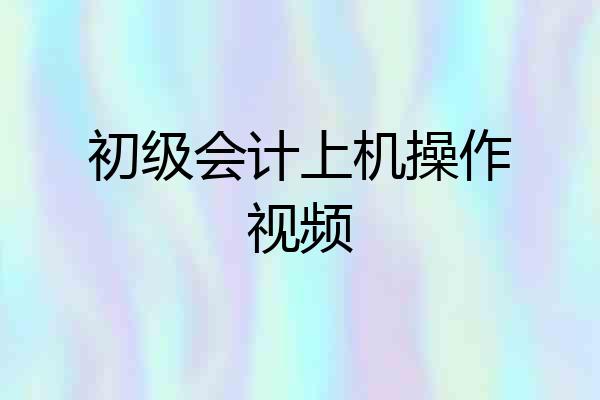 初级会计上机操作视频