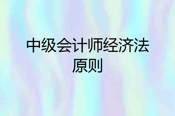 中级会计师经济法原则