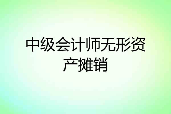 中级会计师无形资产摊销