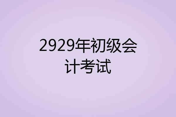 2929年初级会计考试