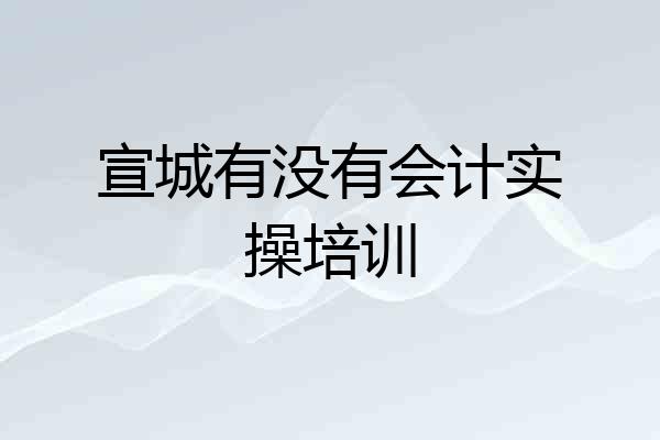 宣城有没有会计实操培训
