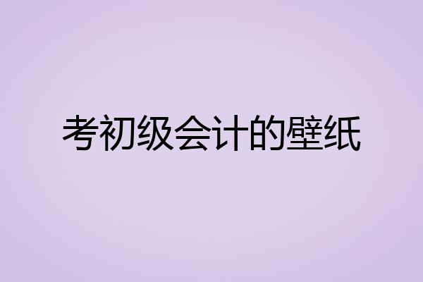 考初级会计的壁纸