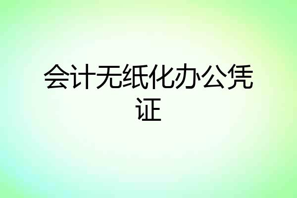 会计无纸化办公凭证