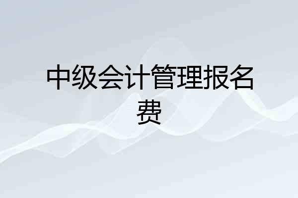 中级会计管理报名费