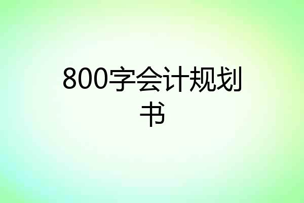 800字会计规划书