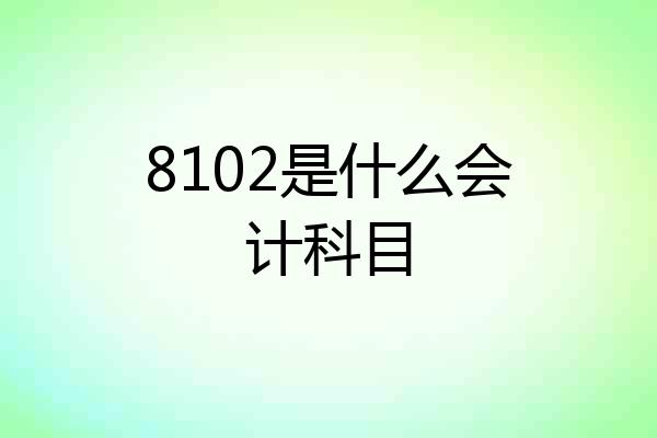 8102是什么会计科目