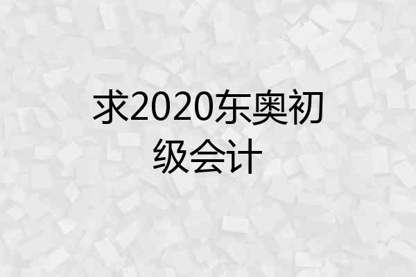 求2020东奥初级会计