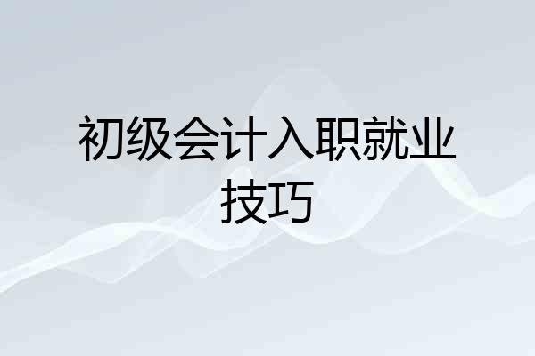 初级会计入职就业技巧