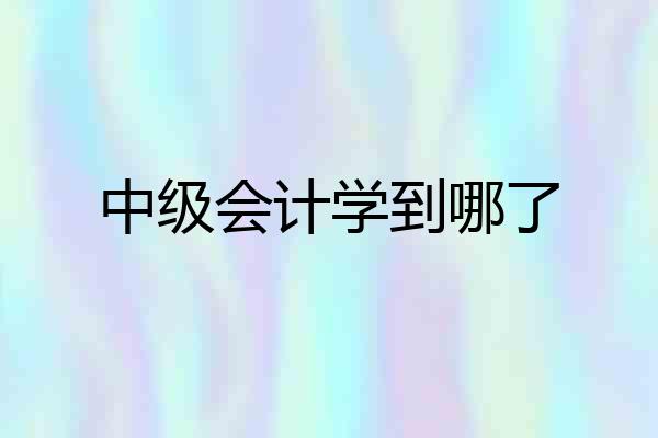 中级会计学到哪了