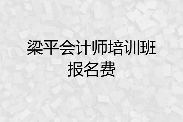 梁平会计师培训班报名费