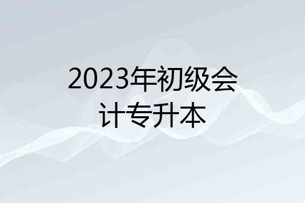 2023年初级会计专升本