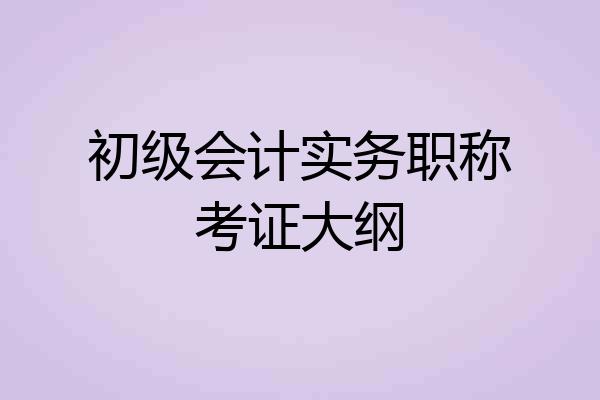 初级会计实务职称考证大纲