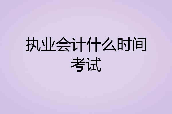 执业会计什么时间考试