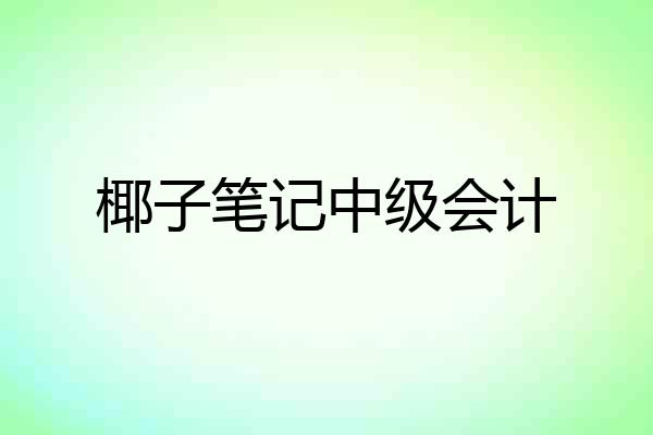 椰子笔记中级会计