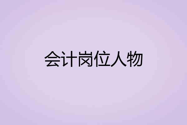 会计岗位人物