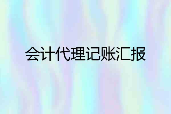 会计代理记账汇报