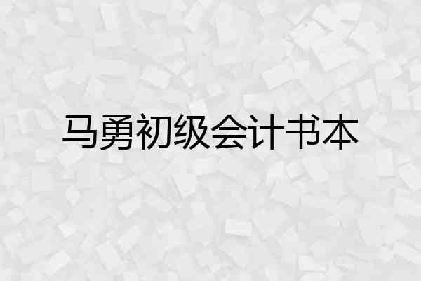 马勇初级会计书本