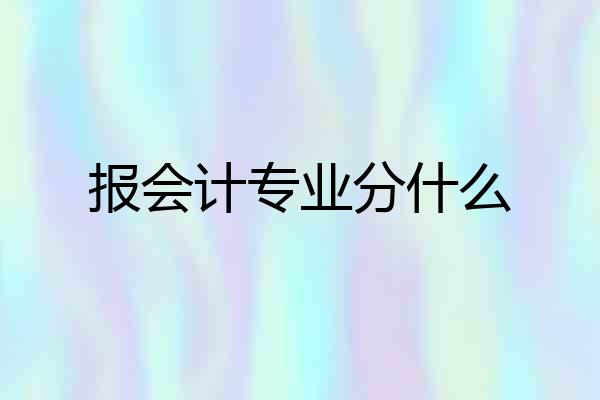 报会计专业分什么