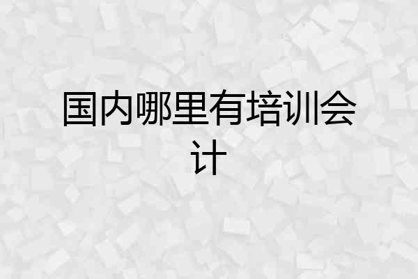 国内哪里有培训会计