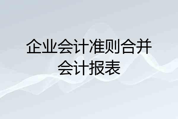 企业会计准则合并会计报表