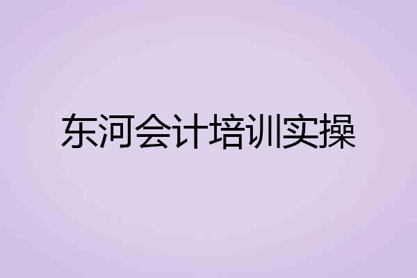东河会计培训实操
